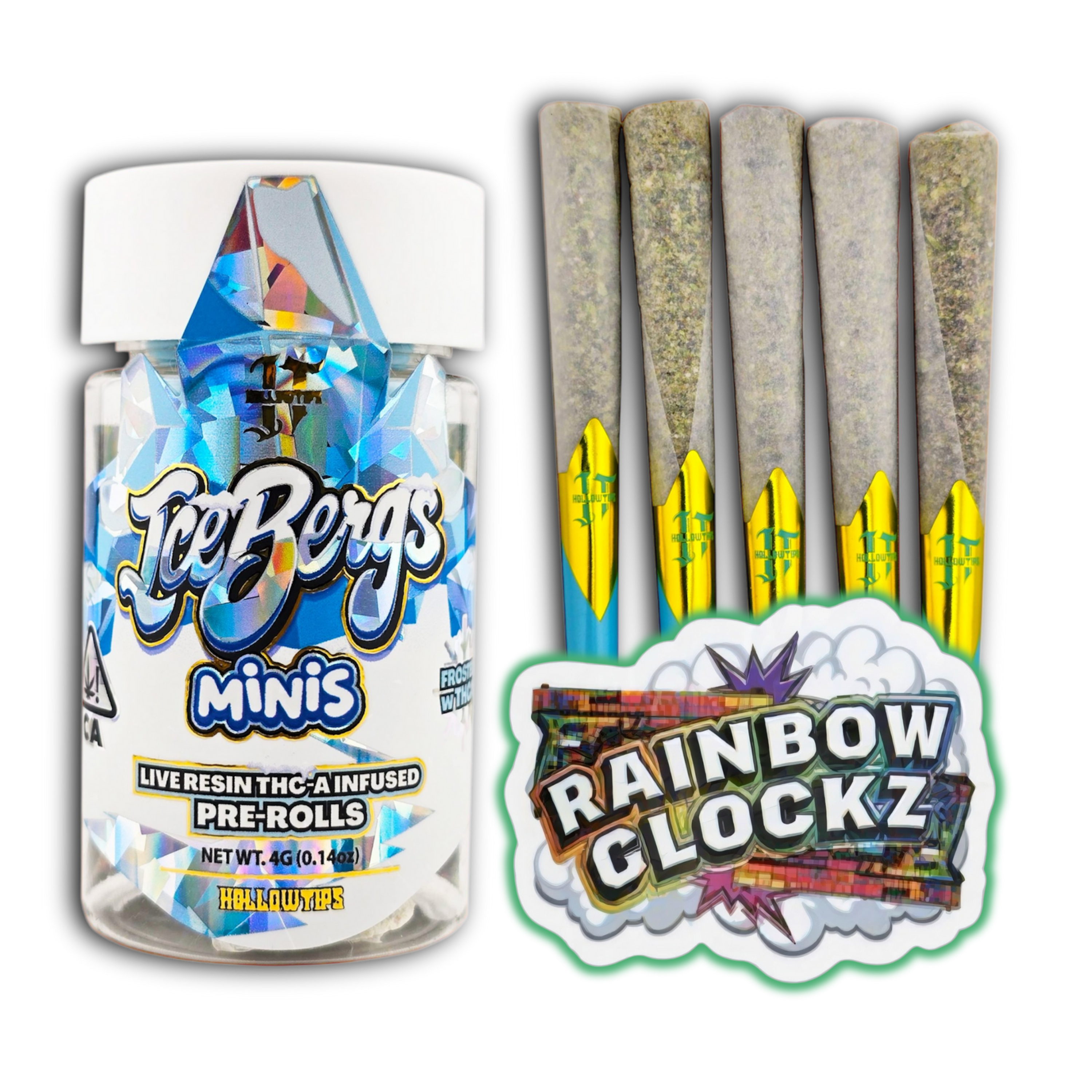 IceBergs Mini Infused Prerolls - Rainbow Glockz