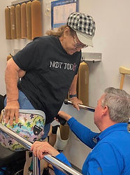 Test fitting for a Hip Disarticulation.