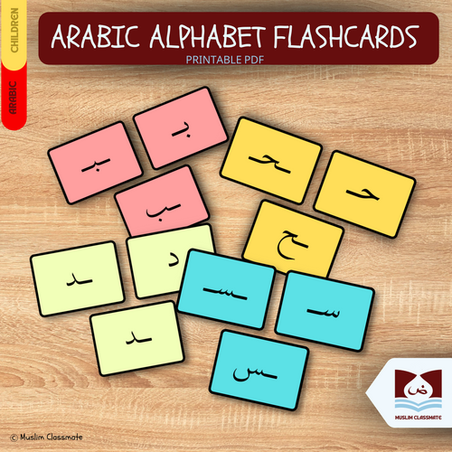 Arabic alphabet flashcards beginning middle and end (Isolated