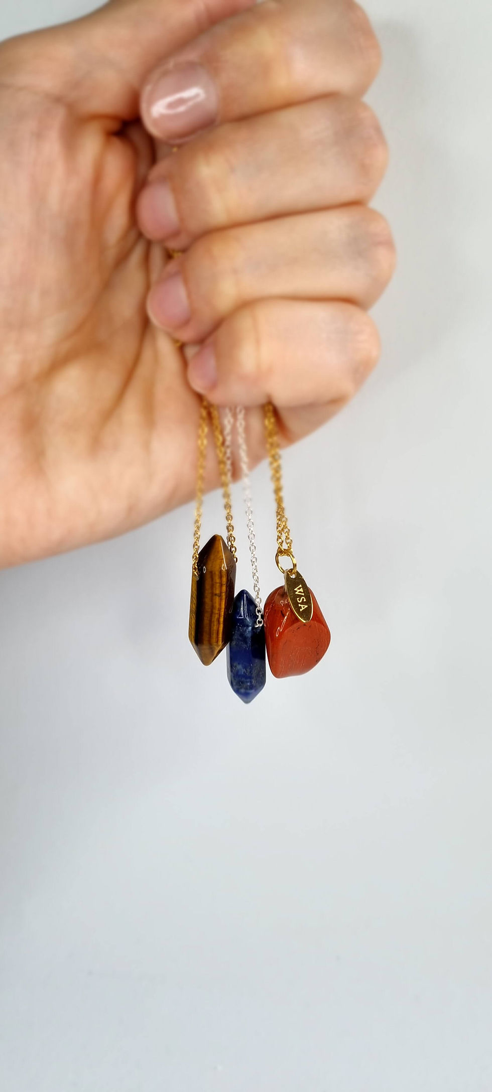 Thumbnail: Red Jasper minimalist necklace (Rode Jaspis ketting dubbeleinder)