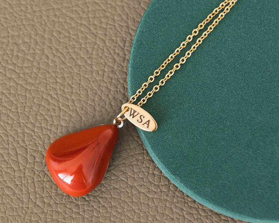 Thumbnail: Red Jasper round necklace (Rode Jaspis ketting rond)