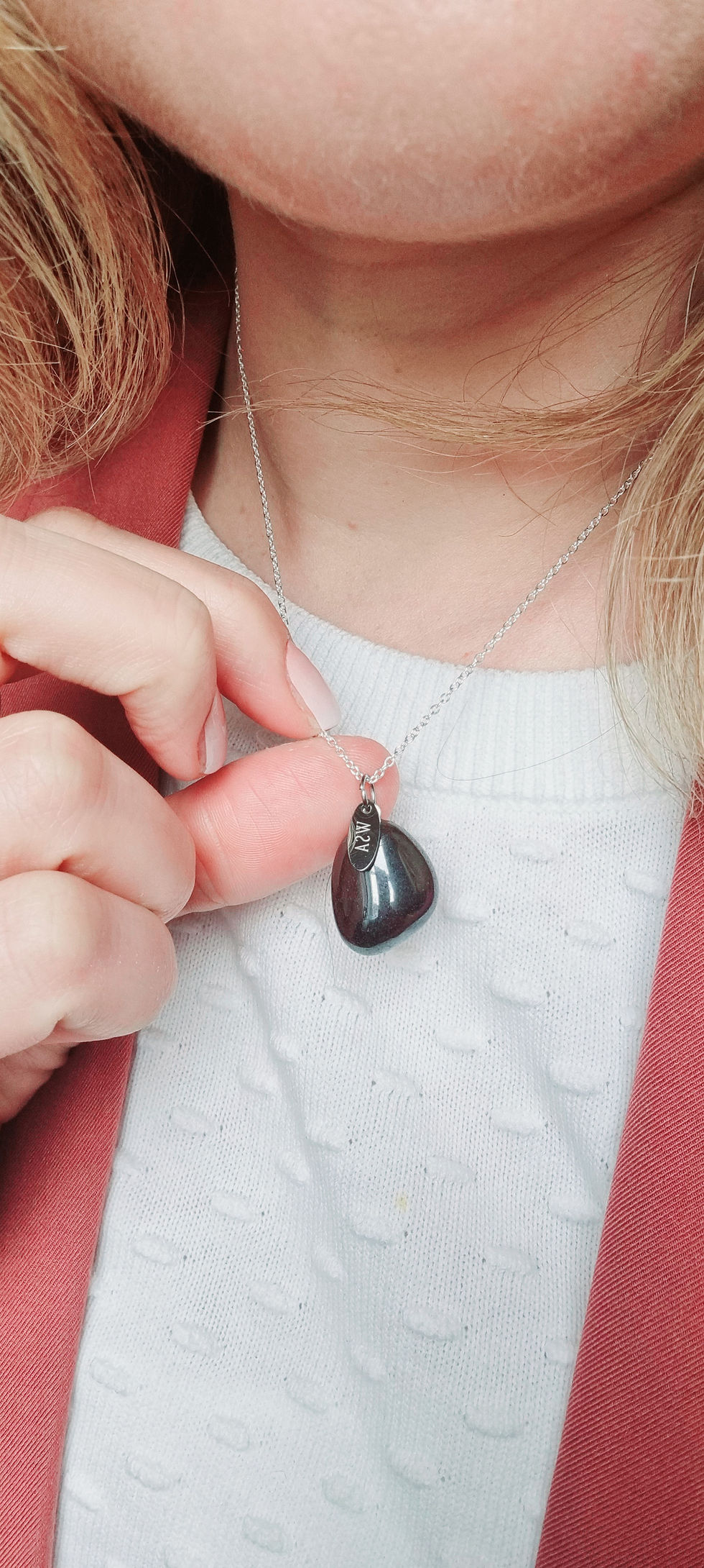 Thumbnail: Hematite round necklace (Hematiet ketting rond)