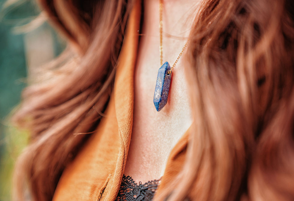 Thumbnail: Lapis Lazuli minimalist necklace (lapis lazuli ketting)