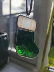 light coming through green stocking