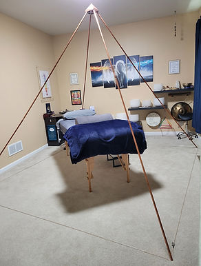 Healing Table within a Copper Healing Pyramid