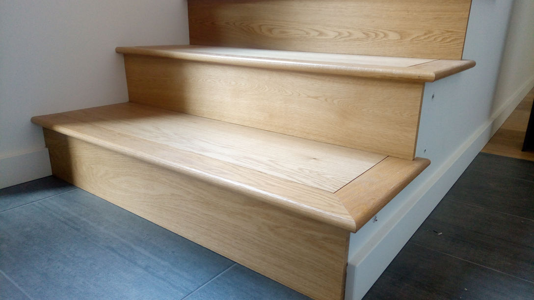 Finishing details of interior staircase