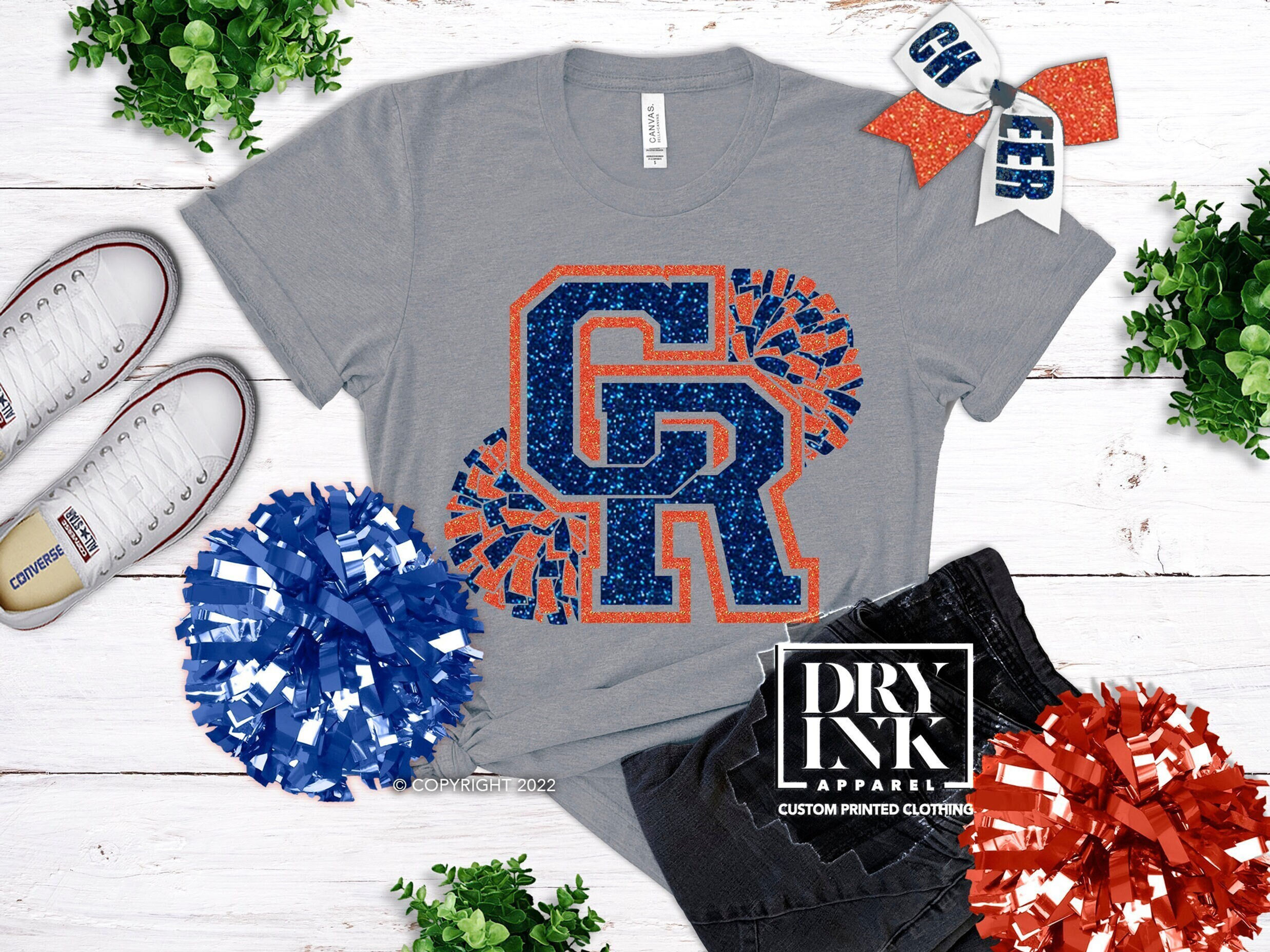 CUSTOM GLITTER CHEER TSHIRT