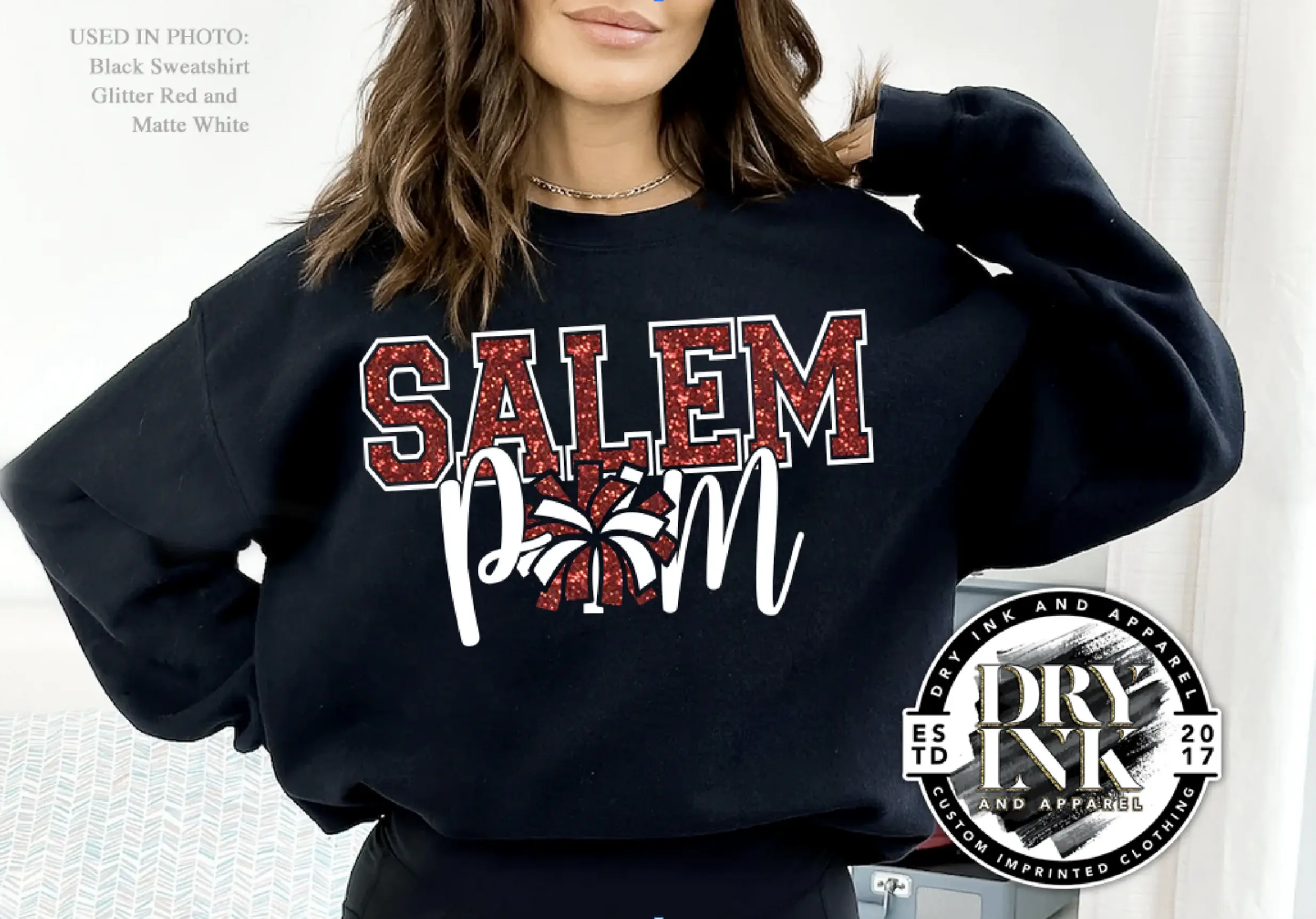 Reserved for Salem Pom: Crewneck Sweatshirt with Front Cheer Design