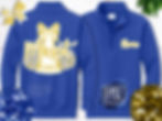 custom glitter cheer megaphone design on a royal jacket
