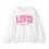 Thumbnail: gildan 18000 SWEATSHIRT in the color white with a LOVED DESIGN