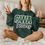 Thumbnail: Glitter CWA Tarriers Design on a Crew Neck Sweatshirt in Forest Green