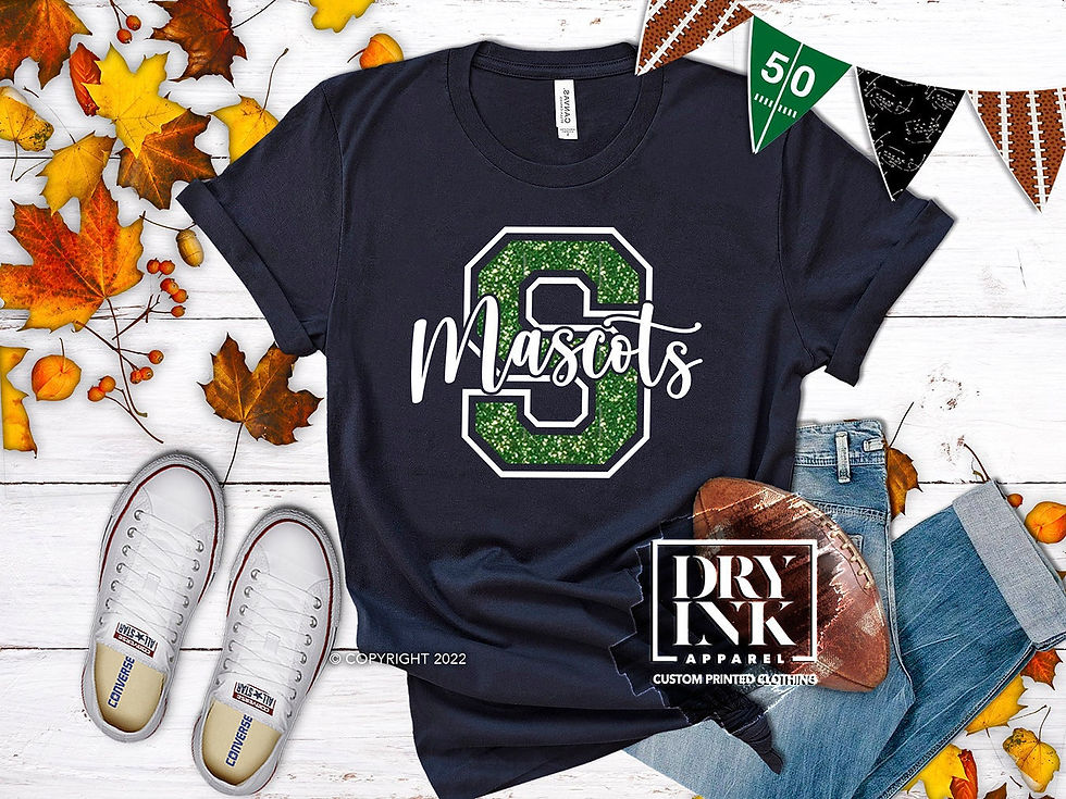 custom football glitter t-shirt for her in the color navy blue