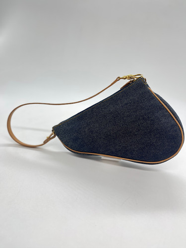 Dior Dior Saddle Mini Denim – borsa vintage Buono, Nero, Nylon Tessuto