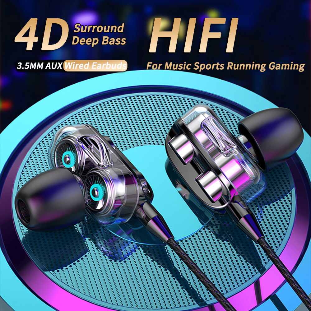 Fone de Ouvido In-Ear Gamer HiFi com Microfone e Graves Potentes