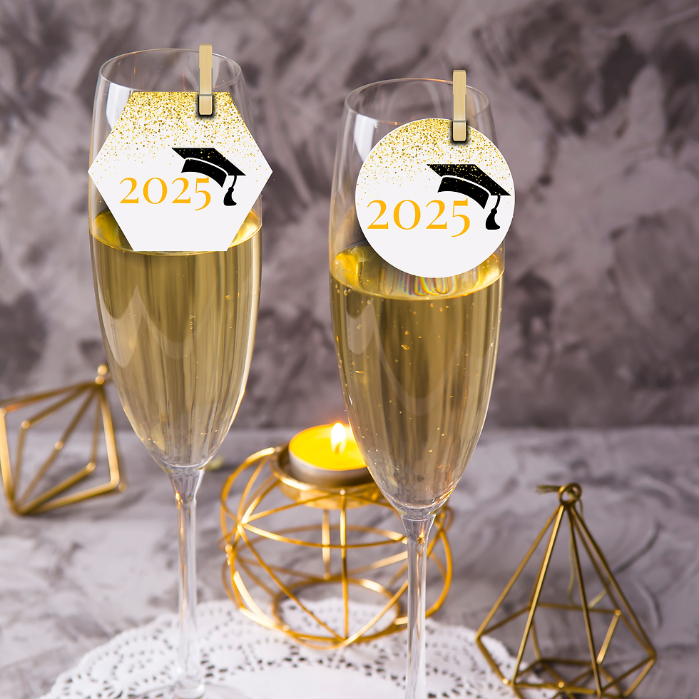 Thumbnail: Glitter Graduation Cap Drinks Toppers