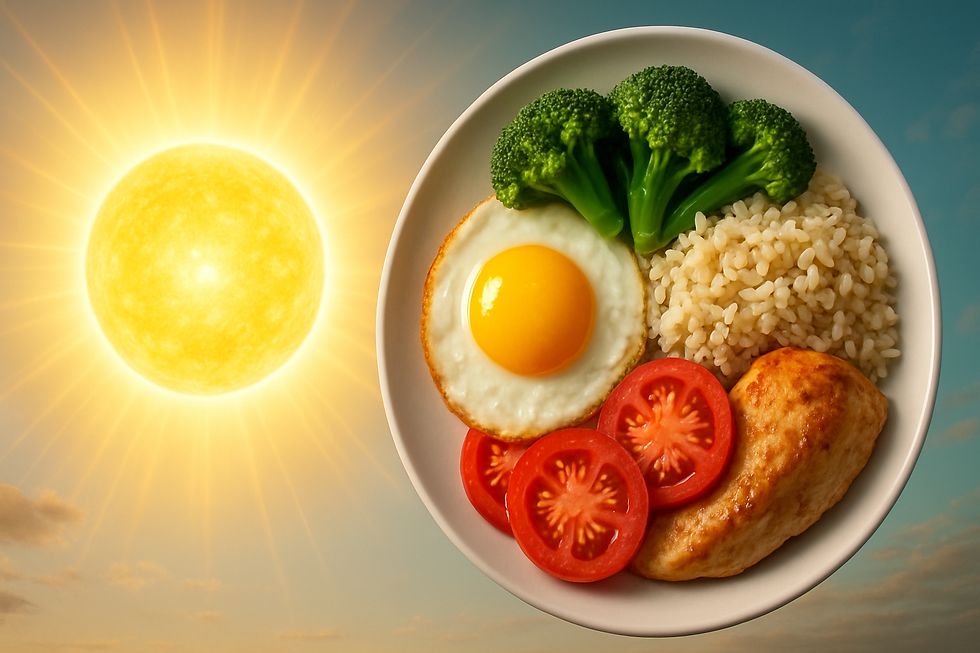 Healthy meals aligned with circadian rhythm