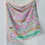 Thumbnail: womens silk scarf in pink and green