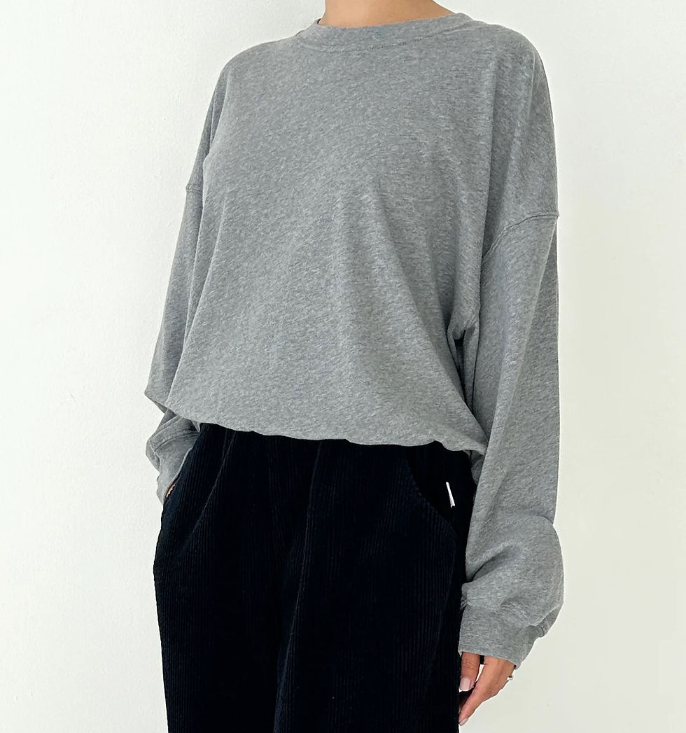 Thumbnail: Le bon shoppe Cali Jersey sweatshirt- Melange Grey