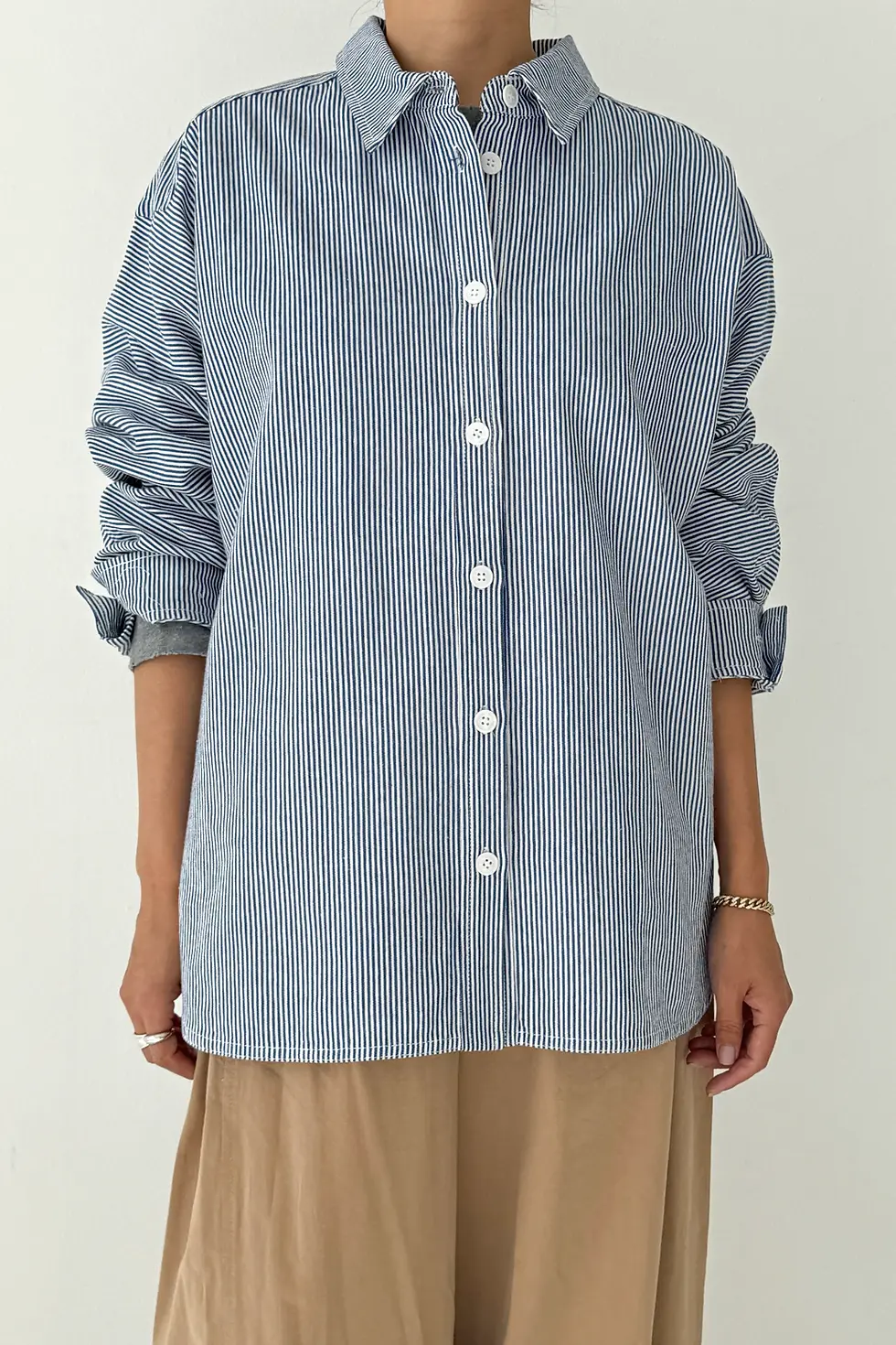 Thumbnail: Le bon shoppe Owen shirt - blue stripe