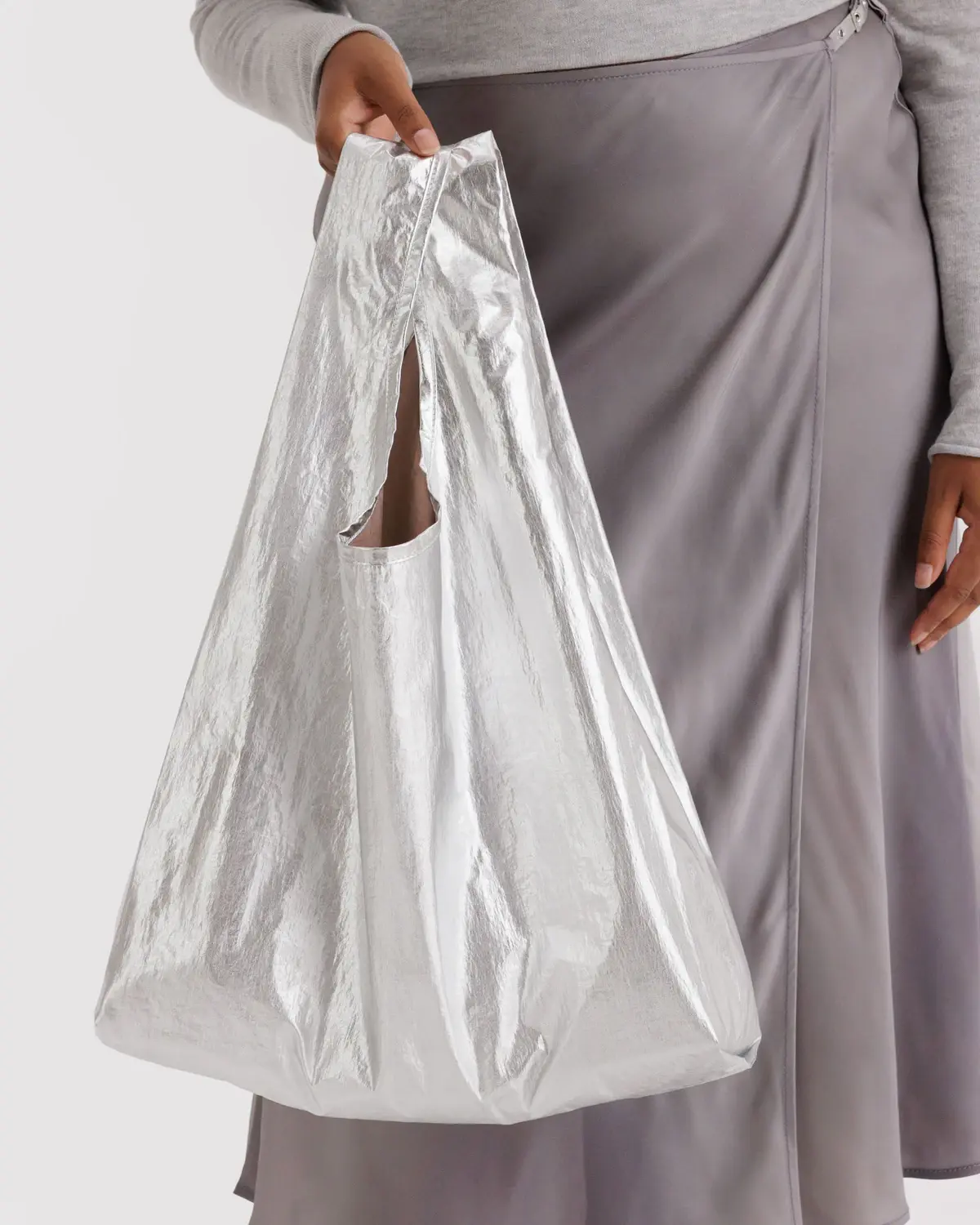 Baggu Standard reusable bag - Chrome Metallic
