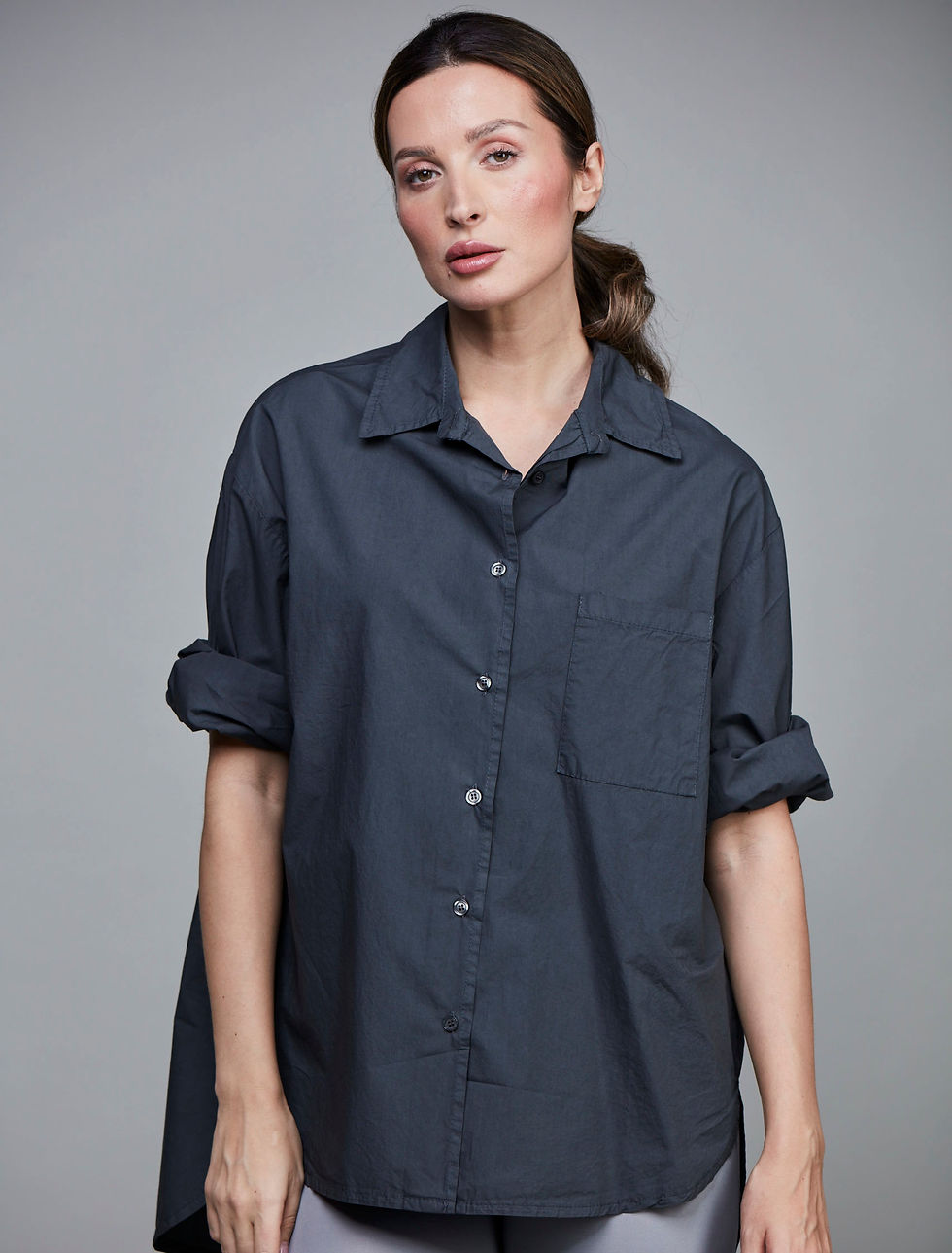Thumbnail: Sixty Days Boyfriend cotton short shirt