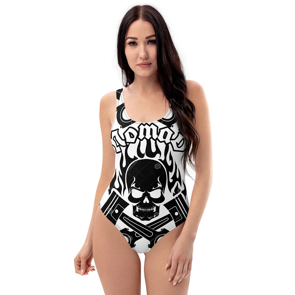 Thumbnail: Nomad Choppers Black and White Chopped One-Piece Swimsuit