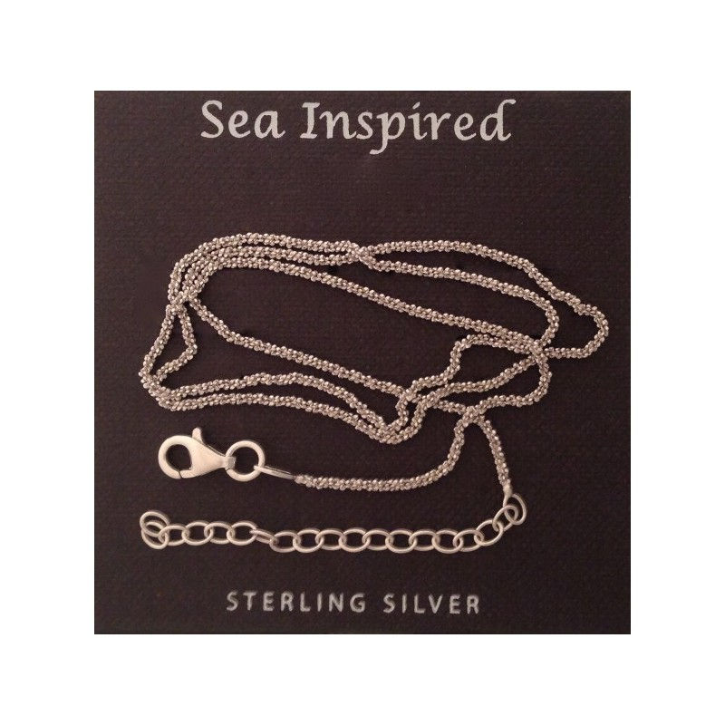 Glitter Italian Rope Chain 18-20" rhodium plating