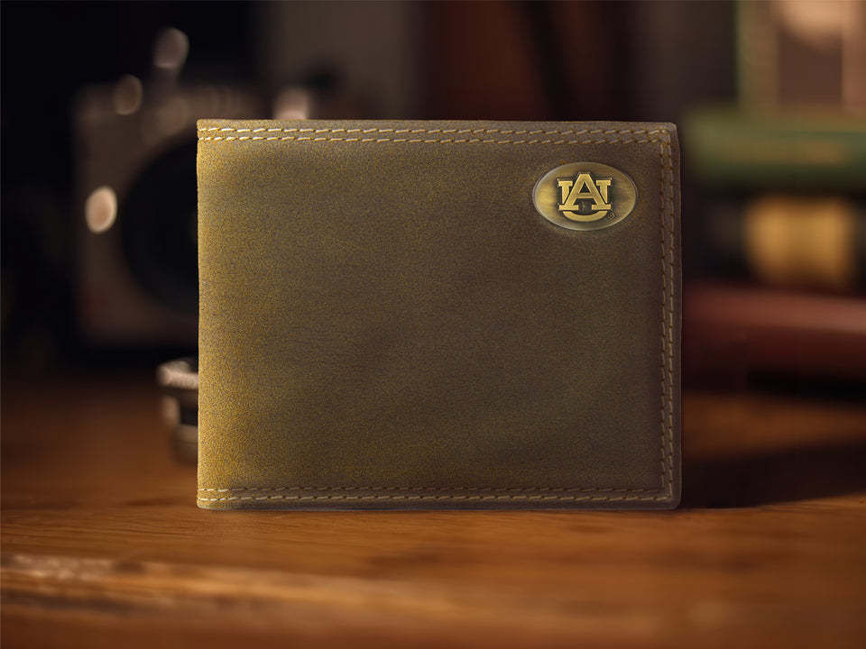 Thumbnail: Auburn Brown Leather Bi-Fold Wallet