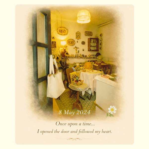 Interior of Sweet Smelling Fairyhouse, a cozy handmade crochet shop in Lefkes, Paros, Greece.