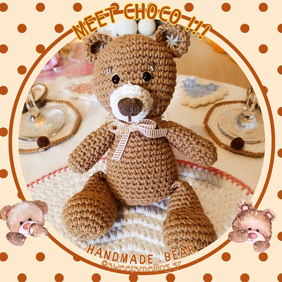 Choco the Handmade Crochet Teddy Bear * A Cozy, Cuddly Friend * Adorable Plush Toy