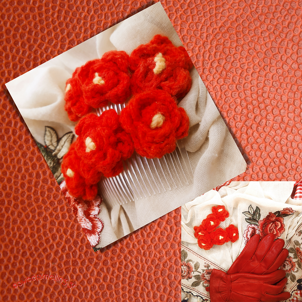 Cute side hair comb * vintage hair pin * lovely crochet gift for mom