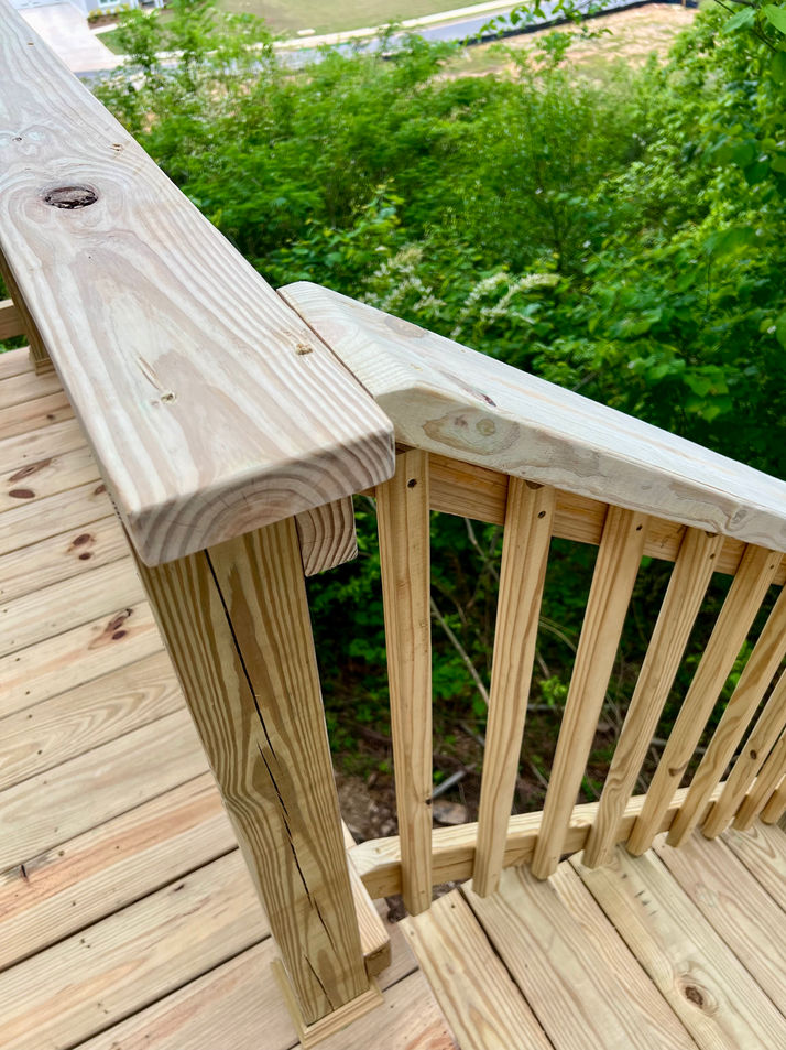 Sanded handrail corner