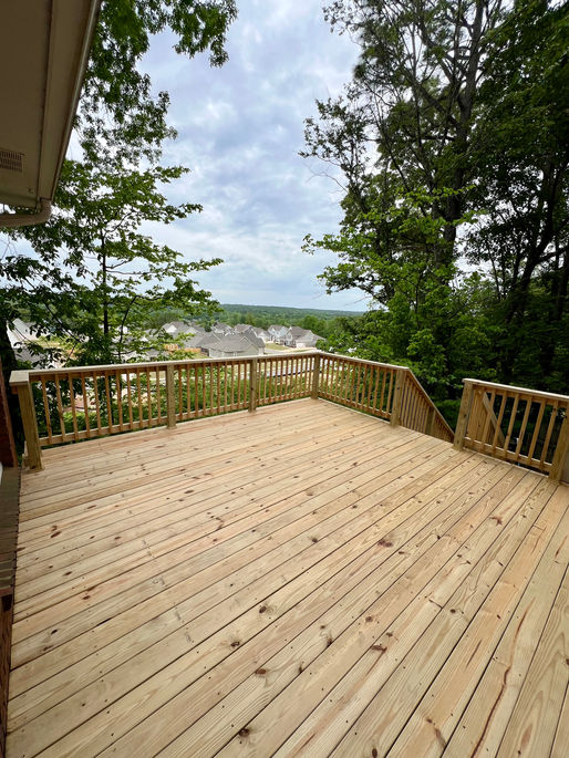 Pressure treated wood deck