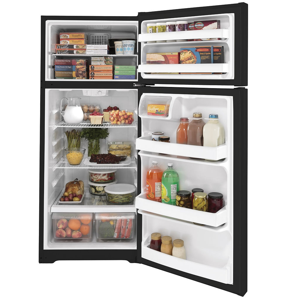 Thumbnail: GE 17.5 cu. ft. Top Mount Refrigerator in Black GTE18DTNRBB