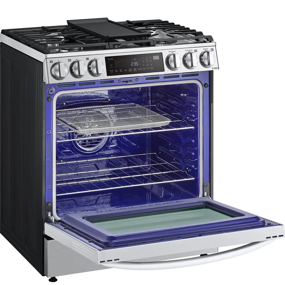 Thumbnail: LG 6.3 cu. ft. Smart ProBake Slide-in Dual Fuel Range LSDL6336F