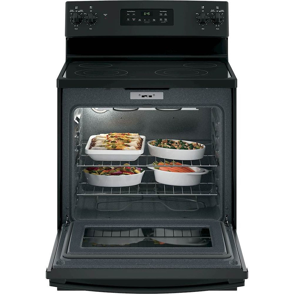 Thumbnail: GE 30 in. 5.3 cu. ft. Freestanding Electric Range in Black JB645DKBB
