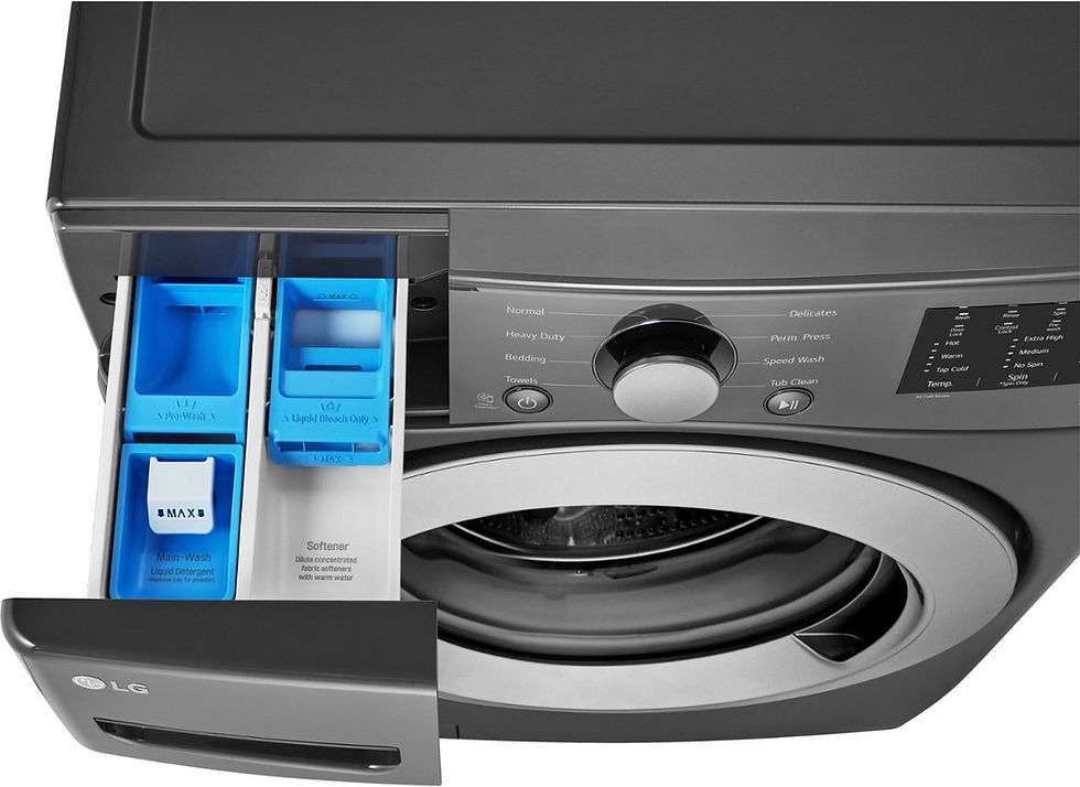 Thumbnail: LG 5.0 cu. ft Mega Capacity Stackable Front Load Washer in Middle Black WM3470CM