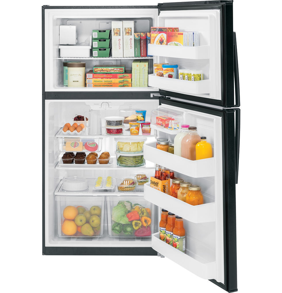 Thumbnail: GE 21.1 cu. ft. Top Mount Refrigerator in Black GIE21GTHBB