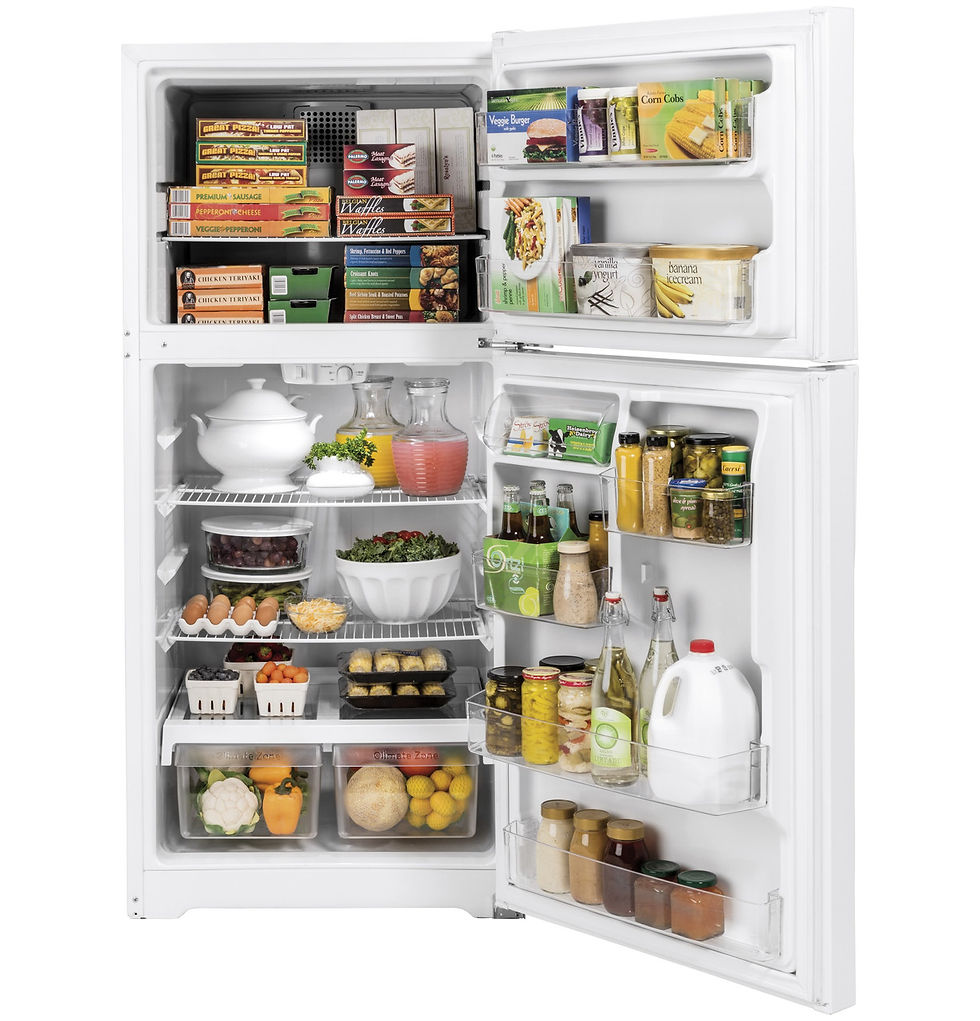 Thumbnail: GE 19.2 cu. ft. Top Mount Refrigerator in White GTE19DTNRWW