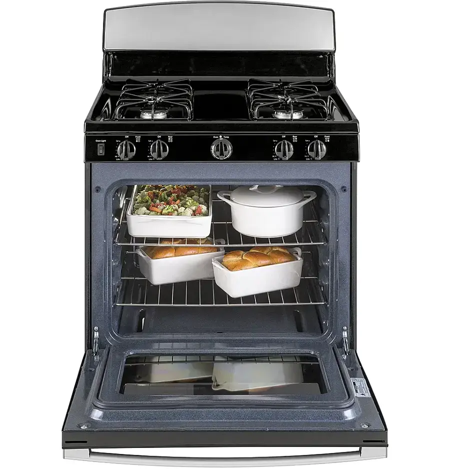 Thumbnail: GE 4.8 cu. ft. Freestanding Gas Range in Stainless Steel JGBS30RETSS