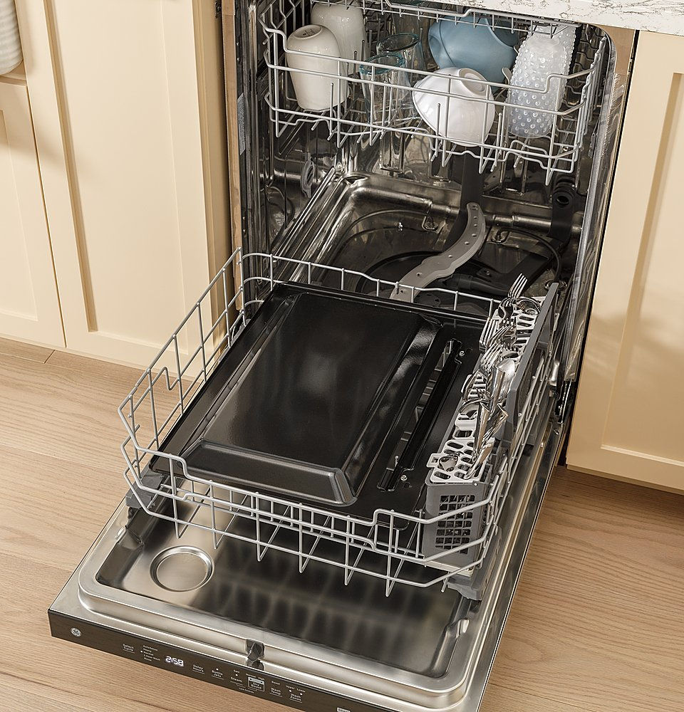Thumbnail: GE 5.3 cu. ft. Electric Range w/ Air Fry & EasyWash Tray GRS600AVWW