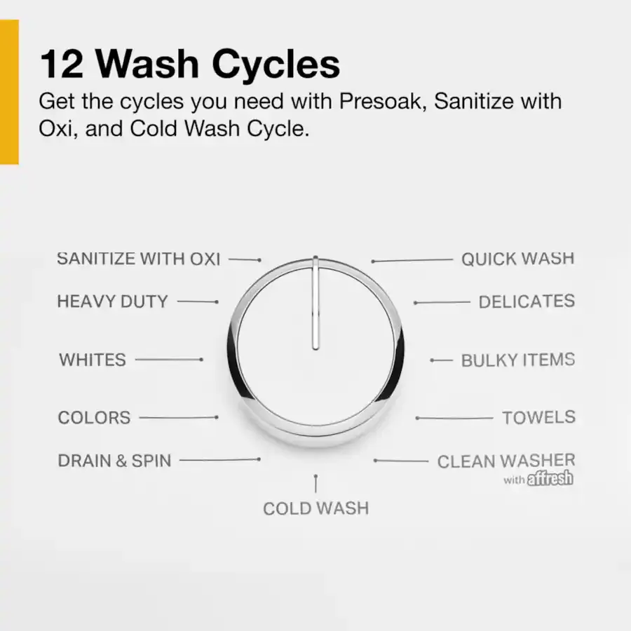 Thumbnail: Whirlpool 4.2 cu. ft. Top Load Washer with Removable Agitator WTW4307SW