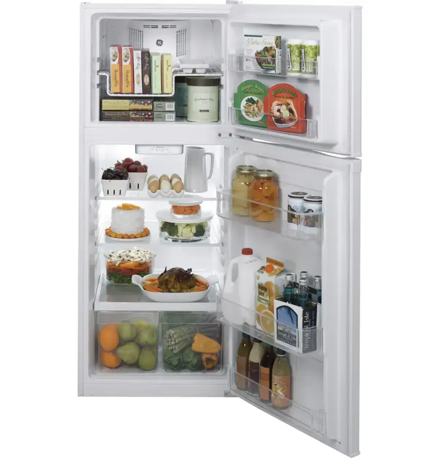 Thumbnail: GE 11.6 cu. ft. Top Freezer Refrigerator GPE12FGKWW
