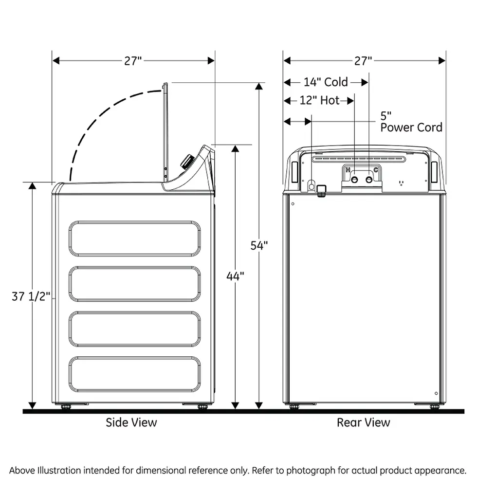 Thumbnail: GE 3.8 cu. ft. Capacity Top Load Washer w/Agitator GTW220ACKWW