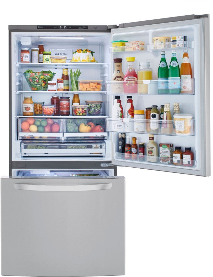 Thumbnail: LG 33 in. W 26 cu. ft. Bottom Freezer Refrigerator with Smart Cooling LRDCS2603S