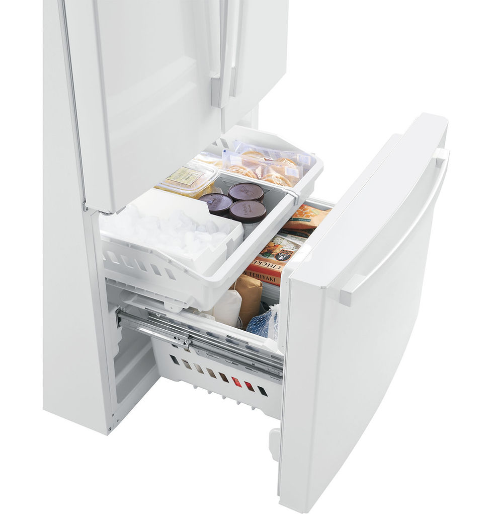 Thumbnail: GE 33" 24.7 cu. ft. Standard Depth French Door Refrigerator GNE25JGKWW