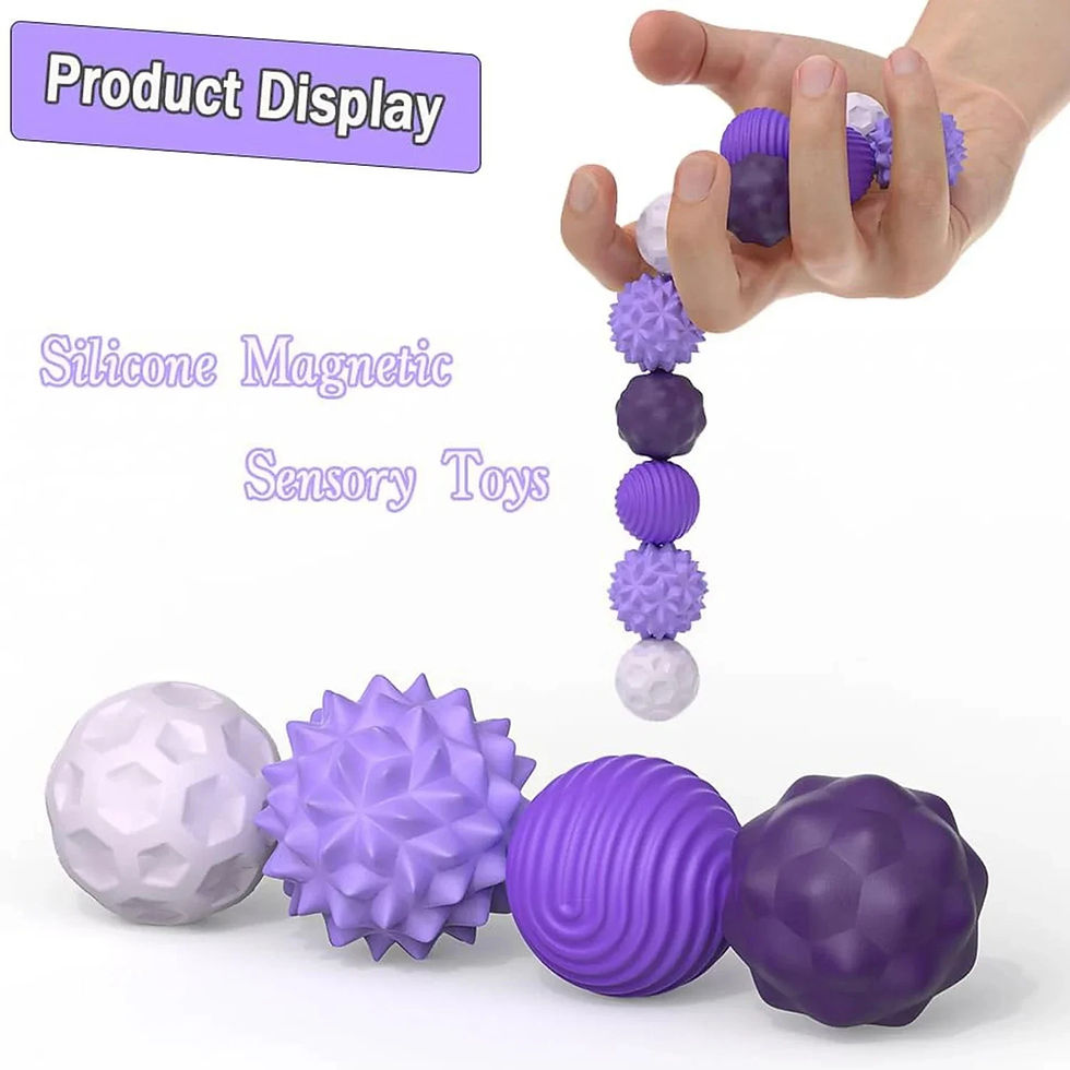 Thumbnail: Textured Silicone Magnetic Fidget Balls - Anti-Anxiety & Calming Sensory Toy