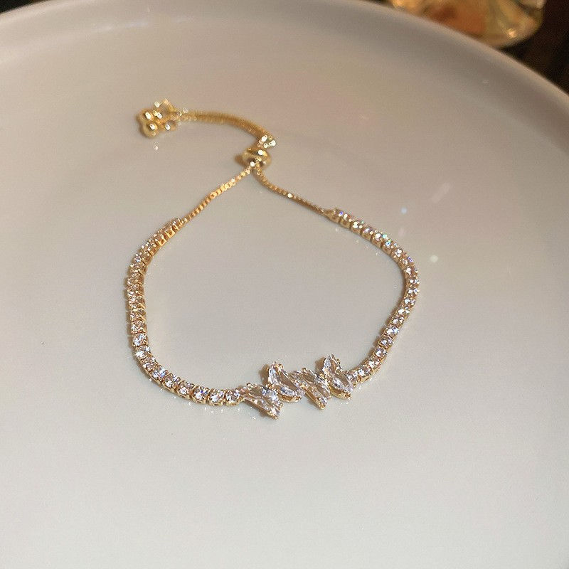 Thumbnail: Wave Geometry Adjustable Bracelet Bangle Luxury Fashion Rhinestone Crystal Brace