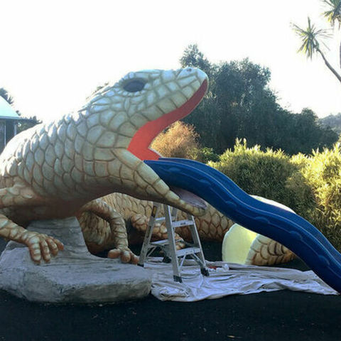 Blue Tongued Lizard sculpture restored