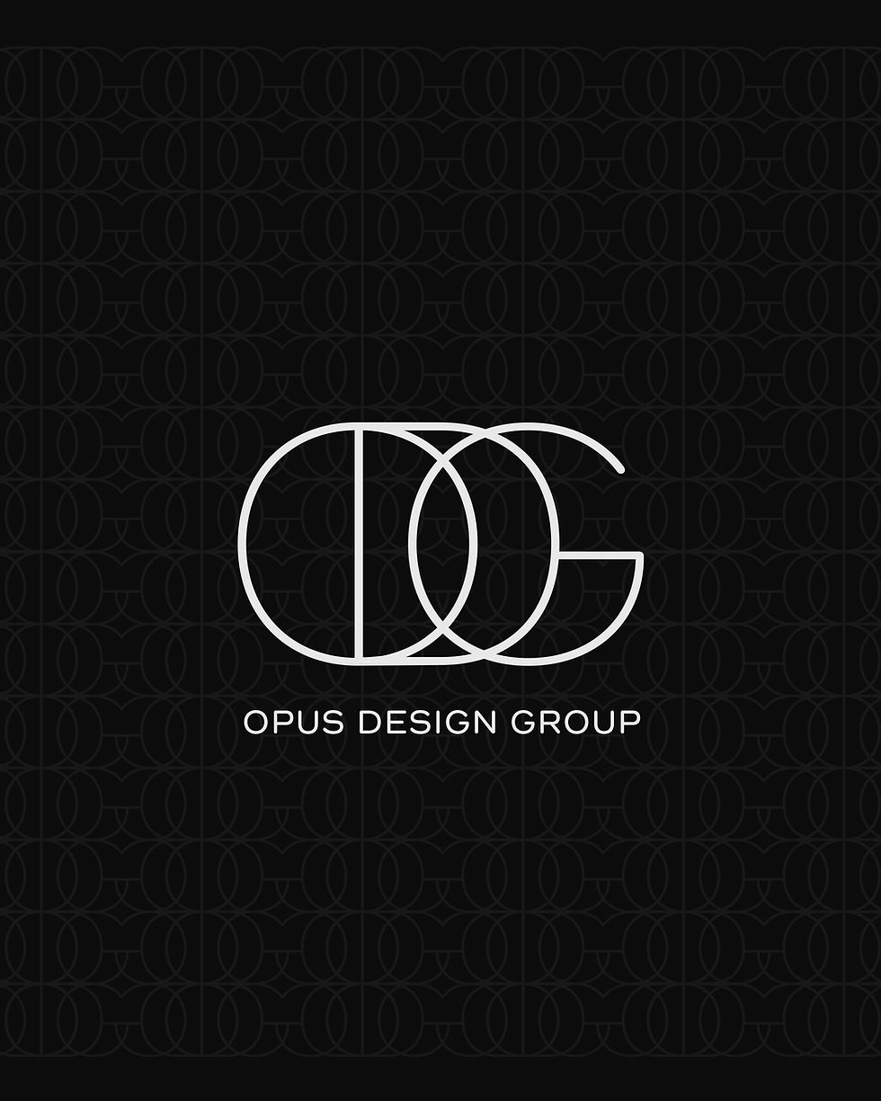 opus design group logo with brand pattern on background